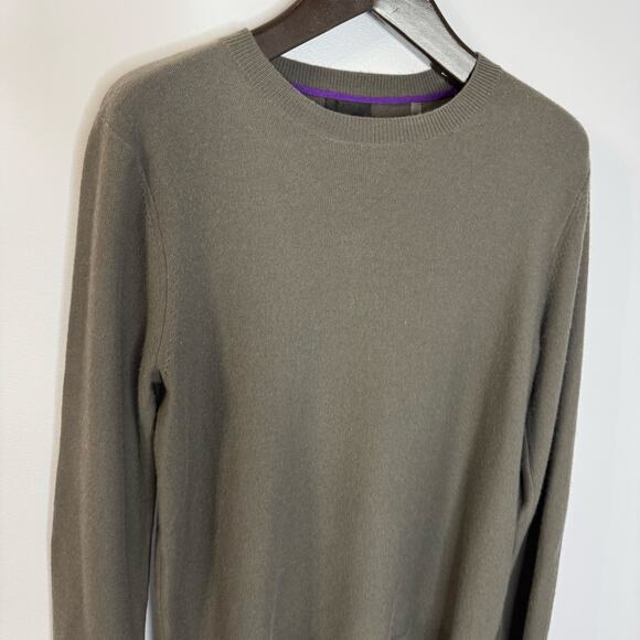 ATM Mercerized Wool Cashmere Sweater Men Elbow Patch Grey Preppy Sz M - Picture 2 of 12